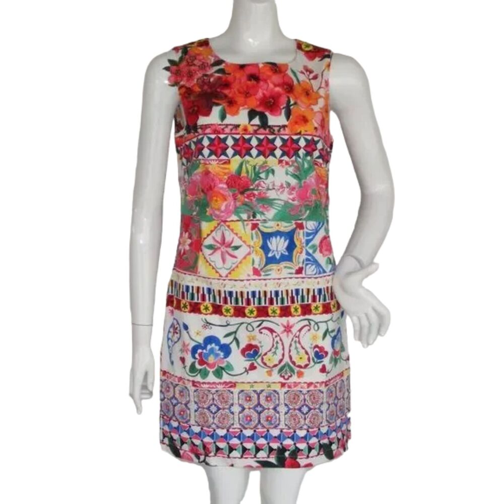 new DESIGUAL Dress, 40/M, Embellished, Bold Patterns/Colors, Sleeveless